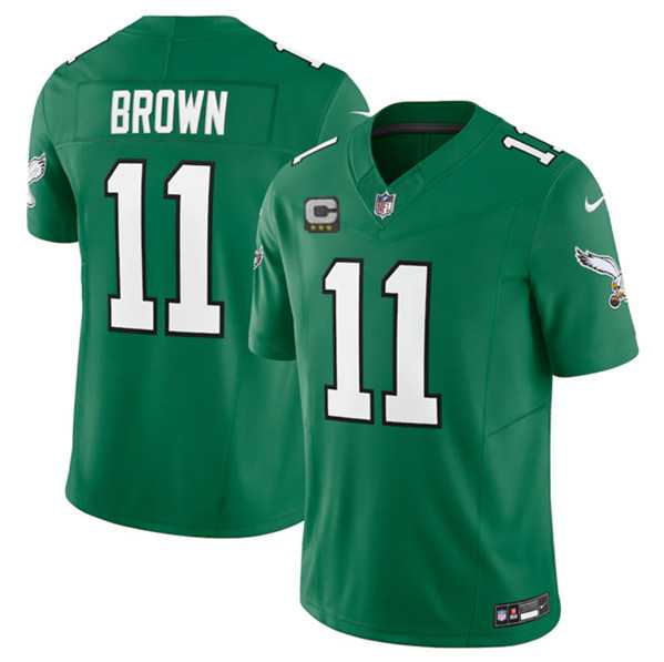 Youth Philadelphia Eagles #11 A. J. Brown Green 2023 F.U.S.E. With C Patch Stitched Football Jersey Dzhi,We sell and wholesale Youth Philadelphia Eagles #11 A. J. Brown Green 2023 F.U.S.E. With C Patch Stitched Football Jersey Dzhi on line form chian!